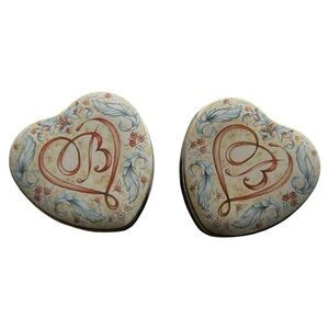 Brighton | 2 Heart shape Painted Jewelry Tins